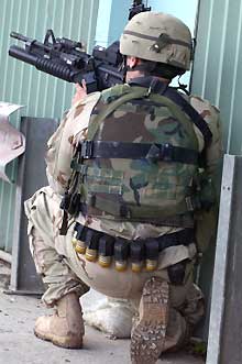 Soldat américain du 24e régiment à Mossoul, nord de l'Irak. 

		(Photo: AFP)