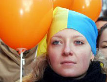 Supportrice du chef de l'opposition ukrainien Viktor Iouchtchenko. 

		(Photo: AFP)