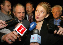 Ioula Timoshenko, ancienne ministre et alliée de Viktor Iouchtchenko. 

		(Photo : AFP)