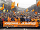 En signe de protestation contre les résultats de l’élection présidentielle, depuis trois jours une vague orange envahit les rues de Kiev et les principales villes d’Ukraine. 

		(Photo : AFP)