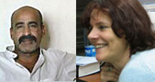 Hussein Hanoun Al Saadi (à g.), le guide de la journaliste de<EM> Libération</EM> Florence Aubenas (à dr.), tous deux portés disparus en Irak depuis le 5 janvier 2005.(Photos: Laurent Guérin, AFP)