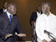 Le secrétaire général des Forces nouvelles, Guillaume Soro et le président sud-africain Thabo Mbeki.(Photo : AFP)