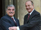 Jacques Chirac et Rafic Hariri sur le perron de l'Elysée, le 27 mars 2003. L'ancien Premier ministre libanais était un ami personnel du président français.(Photo : AFP)