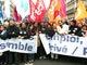 Les dirigeants des grandes centrales syndicales dont Bernard Thibault (CGT), François Chérèque (CFDT), Jean-Claude Mailly (FO) manifestent en tête de cortège à Paris.(Photo : AFP)