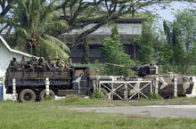 L'armée philippine renforce ses troupes après les affrontements, ces derniers jours avec les rebelles du Front national de libération moro.(Photo: AFP)
