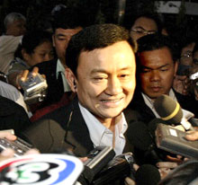 Le parti du Premier ministre thaïlandais, Thaksin Shinawatra (photo), aurait obtenu plus de 350 des 500 sièges à la Chambre des représentants.(Photo : AFP)