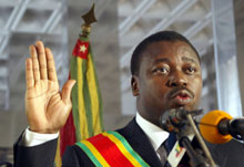 Faure Gnassingbé Eyadéma, âgé de 39 ans, devient le nouveau président du Togo.(Photo: AFP)