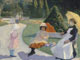 Georges Morren : <EM>A l'Harmonie</EM>, dit aussi <EM>Jardin public</EM>, 1981, huile sur toile (40 x 88 cm) Collection Mrs Arthur G. Altschul(Photo : ADAGP, Paris 2005)