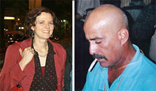 Florence Aubenas et Hussein Hanoun enlevés depuis le 5 janvier en Irak.(Photos : <A href="http://www.rsf.org" target=_BLANK>www.rsf.org</A>)