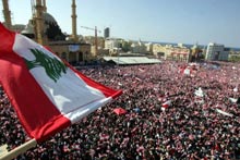 Six jours après le Hezbollah, l’opposition libanaise s’est rassemblée sur la grande Place des martyrs.(Photo : AFP)