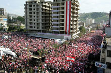Les pro-syriens ont largement manifesté dans la ville de Nabatiyé.(Photo: AFP)