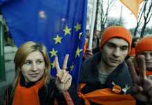 La jeunesse de Moldavie se mobilise dans les rues de Chisinau pour ces présidentielles.(Photo : AFP)