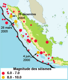 Sismicité en Indonésie &#13;&#10;&#13;&#10;&#9;&#9;source : brgm