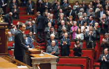 Le Premier ministre espagnol José Luis Rodriguez Zapatero s'est déclaré un «<EM>Européen convaincu</EM>» devant les députés français à l'Assemblée nationale.(Photo : AFP)