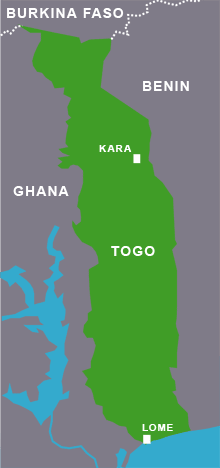Carte du Togo.(Cartographie: Marc Verney/RFI)