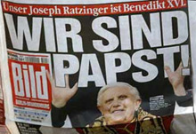 A l'exception du quotidien populaire <EM>Bild</EM>, la presse allemande n’a dans l'ensemble pas fait dans l’euphorie cocardière.(Source : Das Bild)