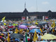 Manifestation sur le zocalo, la place centrale de Mexico, devant le palais présidentiel pour soutenir Andrés Manuel López Obrador, le maire de Mexico.(Photo: Patrice Gouy/RFI)
