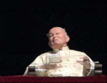 Dernière apparition de Jean Paul II le 30 mars 2005 à la fenêtre du Vatican(Photo:  AFP)