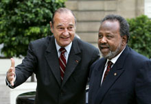 Le président français Jacques Chirac reçoit ce mardi son homologue djiboutien Omar Guelleh.(Photo: AFP)