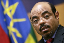 Le Front populaire démocratique révolutionnaire (EPRDF), la coalition du Premier ministre éthiopien Meles Zenawi (Photo) est donné favori de ces élections législatives.(Photo : AFP)