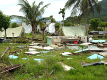 Juin 2005 : village au nord-ouest de Banda Aceh, six mois après le passage du tsunami.(Photo: Nicolas Vescovacci)