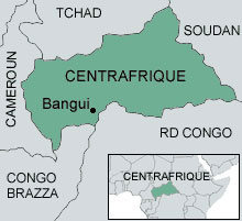 Elie Doté revient en Centrafrique comme Premier ministre après une très longue absence.(Carte: SB/RFI)