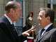 Le président français Jacques Chirac et le chancelier allemand Gerhard Schröder se sont rencontrés, ce vendredi 10 juin, à Paris, afin de se concerter avant le sommet de l'Union européenne de la semaine prochaine à Bruxelles.  (Photo : AFP)