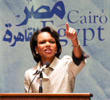 La secrétaire d'Etat américaine, lors de son discours à l'université américaine du Caire, n'a pas hésité à critiquer les principaux alliés de Washington au Moyen-Orient.(Photo: AFP)