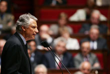Le Premier ministre Dominique de Villepin à l'Assemblée nationale.(Photo : AFP)