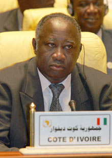 Les lois promulguées par Laurent Gbagbo concernant l'organisation des élections d'octobre 2005 sont contestées par l'opposition réunie au sein du G7.Photo : AFP