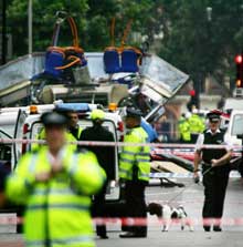 Parmi les différents attentats qui ont frappé la ville de Londres, une explosion s'est produite dans un autobus Place Tavistock.(Photo : AFP)