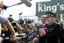 Ian Blair, chef de Scotland Yard, le 12 juillet 2005.(Photo: AFP)