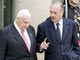Jacques Chirac a accueilli chaleureusement Ariel Sharon.Photo : AFP