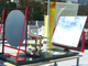 Installation solaire thermodynamique à l'hélioparc <EM>Soleil en Seine,</EM> au parc André Citroën à Paris.(Photo : D. Raizon)