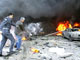 L'attentat qui a tué le Premier ministre Rafic Hariri, le 14 février 2005. Les soupçons des enquêteurs se portent sur les milieux proches de la Syrie et du président libanais.(Photo : AFP)