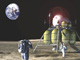 Sur la Lune (vue d'artiste). 

		(Image: Nasa)