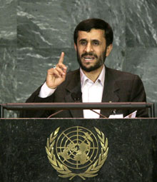 Le président iranien Mahmoud Ahmedinejad a réaffirmé devant l'ONU son droit à l'énergie nucléaire.(Photo : AFP)