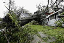 La ville de Beaumont au Texas a été touchée par des vents de près de 200km/h.(Photo: AFP)