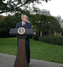 Le président Bush a accepté jeudi la démission de Lewis Libby accusé de «parjure» dans l’affaire du «Plamegate».(Photo : White House)