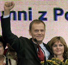 Donald Tusk (photo), le candidat de la droite libérale, est le grand vainqueur de ce premier tour de la présidentielle polonaise.(Photo : AFP)
