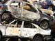 Les carcasses de voitures brûlées à Stasbourg.Photo : AFP
