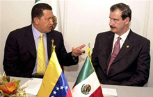 Les propos échangés entre Hugo Chavez et Vincente Fox ont provoqué une crise diplomatique entre le Venezuela et le Mexique.(Photo : AFP)