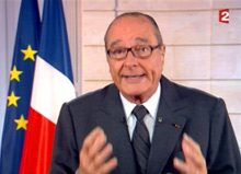 Après trois semaines de crise dans les banlieues, le président Chirac s'est adressé directement aux Français, dénonçant la «discrimination» et constatant «un malaise profond» de la société française. (Photo : AFP)