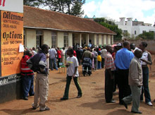 Lundi, l'école maternelle de Westlands à Nairobi a été transformée en bureau de vote.(Photo: Hilaire Avril)