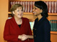 La chancelière allemande, Angela Merkel (G), et la secrétaire d'Etat américaine, Condoleezza Rice (D), se sont engagées à lutter ensemble contre le terrorisme. (Photo : AFP)