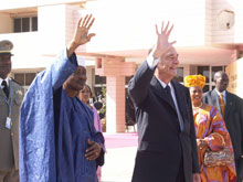 Ouverture du sommet Afrique-France à Bamako par le président malien Amadou Toumani Touré  et son homologue français Jacques Chirac.(Photo: Monique Mas/RFI)
