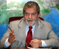 La bonne santé financière du Brésil pourrait profiter à son président, Lula, qui brigue un second mandat en 2006.(Photo : AFP)