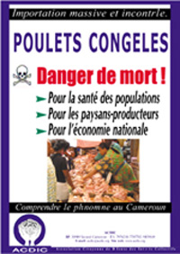 L'affiche choc de l'Acdic contre l'importation des poulets industriels.(Photo : acdic.org)