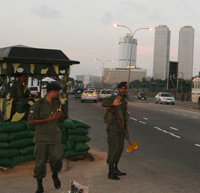 La vigilance est extrême dans les rues de la capitale sri-lankaise.(Photo : Mouhssine Ennaimi/RFI)
