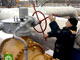 En janvier 2006, un employé de la société Gazprom ferme les vannes du gazoduc qui approvisionne l'Ukraine.(Photo : AFP)